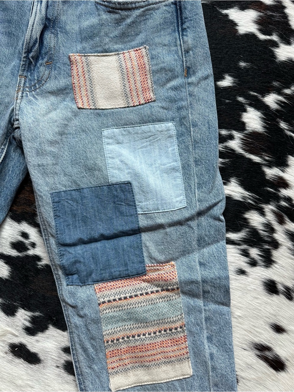 Lucky Brand Patchwork Light Wash Denim Jeans - Picture 2 of 9